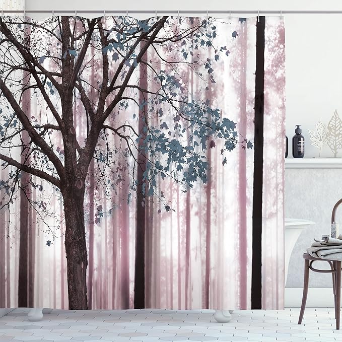 Ambesonne Autumn Shower Curtain, Rustic Fall Country Themed Tree Leaves on an by Ambesonne