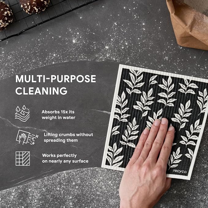 RECYCO Swedish Dishcloths for Kitchen | 5 Pack Mystic Meadows Washable Dish - Image 4