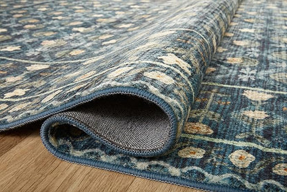 Loloi Rifle Paper Co. Eden Collection EDE-03 Lattice Indigo 5'-0" x 7'-6" Area Rug feat. CloudPile™