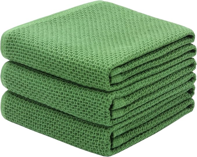 Mia'sDream Cotton Kitchen Towels and Dish Cloths Sets, Waffle Weave Dish Towels by MiasDream