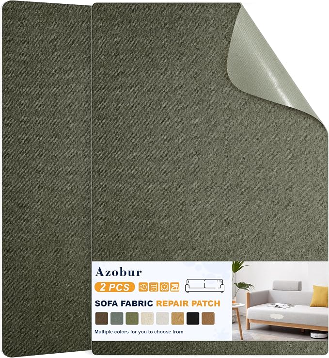 Azobur Couch Patch Repair Fabric, Microfiber Fabric, Self-Adhesive, by Azobur