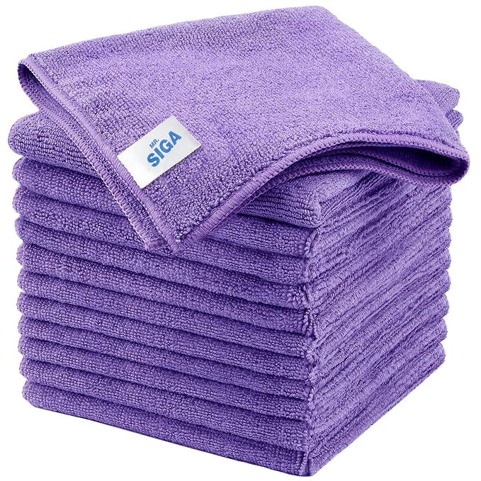 MR.SIGA Microfiber Cleaning Cloths, All-Purpose Microfiber Towels, Streak Free by MRSIGA