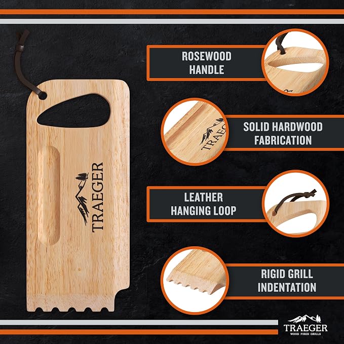 Traeger Grills BAC454 Wooden Grill Scraper – Solid Hardwood Grill Grate Cleaner - Image 3