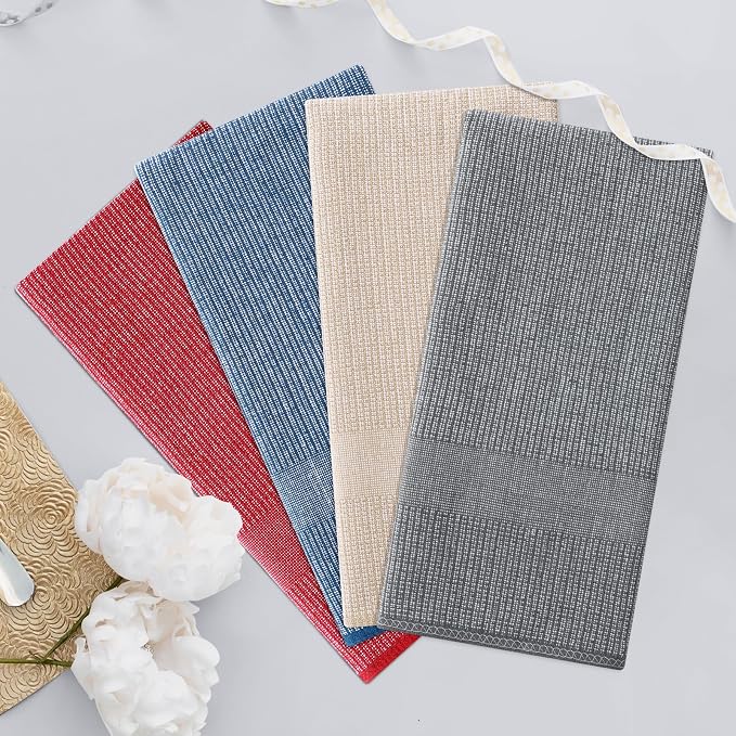 Homaxy Premium Kitchen Towels, Large Cotton Kitchen Hand Towels, Flat and Terry - Image 7