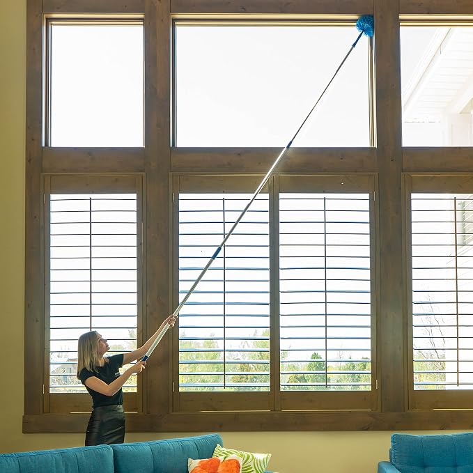 Cobweb Duster, Extendable Reach 20 feet, Ceiling Fan Duster | 3-Stage Aluminum - Image 2