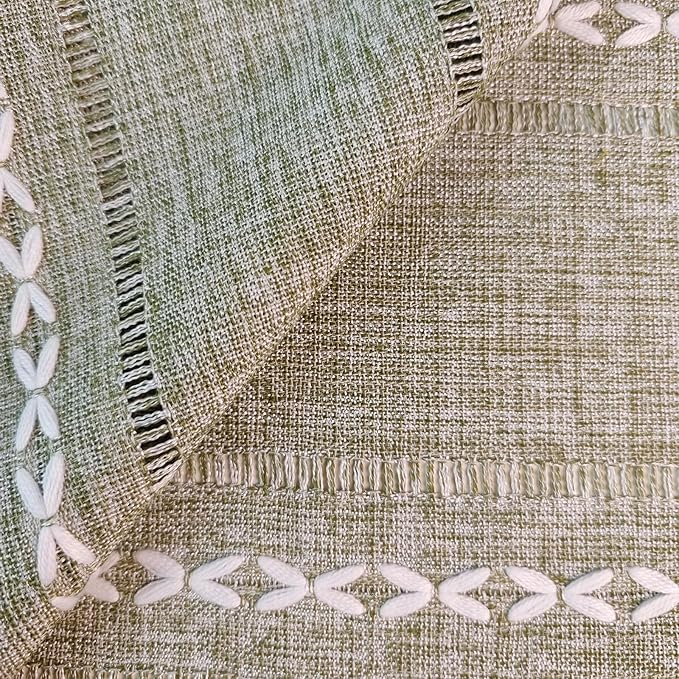 Bedside Table Cloth with Tassel Small Table Cover for Nightstand,Bedside Table TV Microwave (Green, 17.7 * 39.4inches)