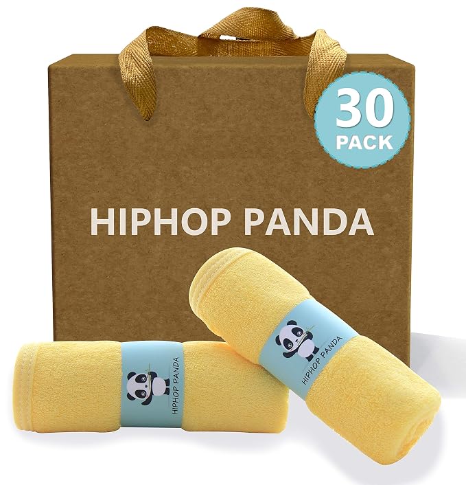HIPHOP PANDA Baby Washcloths, Rayon Made from Bamboo by HIPHOPPANDA