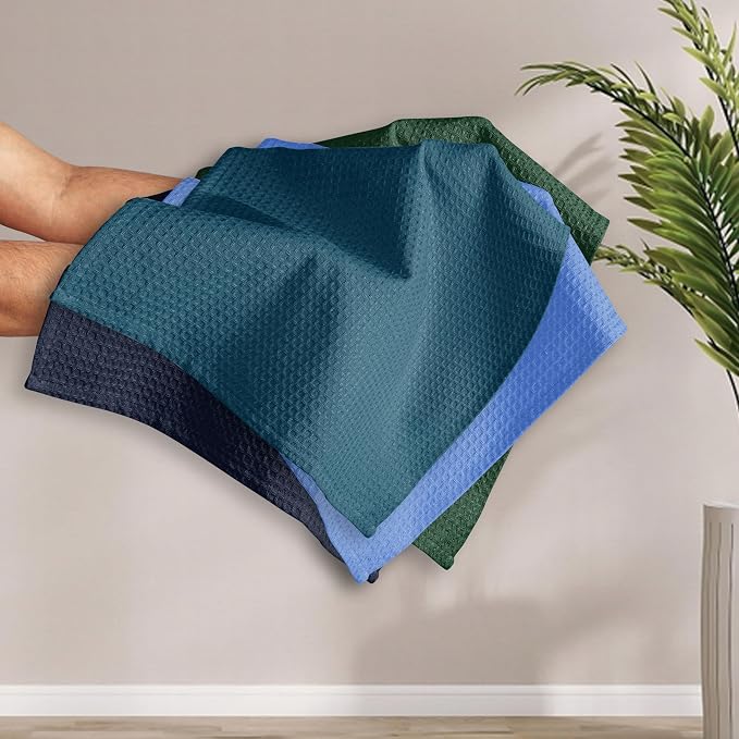 Multicolor Waffle Kitchen Towels, Fast Drying, 100% Cotton, Drying Dishes - Image 6