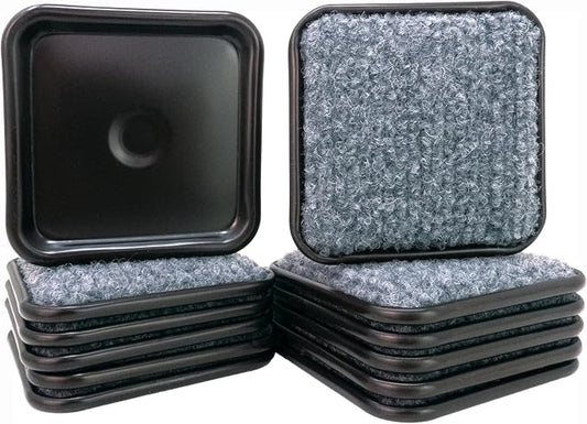 softtouch 1 3/4" Square Carpeted Bottom Furniture Caster Cups, Protect Hardwood by SOFTTOUCH