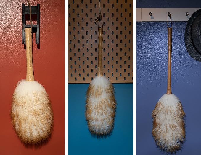 Avain Wool Duster with Wood Handle, Blinds Cleaner Purifier, Brush Cleaning Tool - Image 9