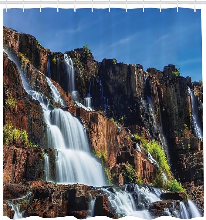 Ambesonne Rainforest Shower Curtain, Pongour Waterfall Exotic Natural Beauty - Image 2