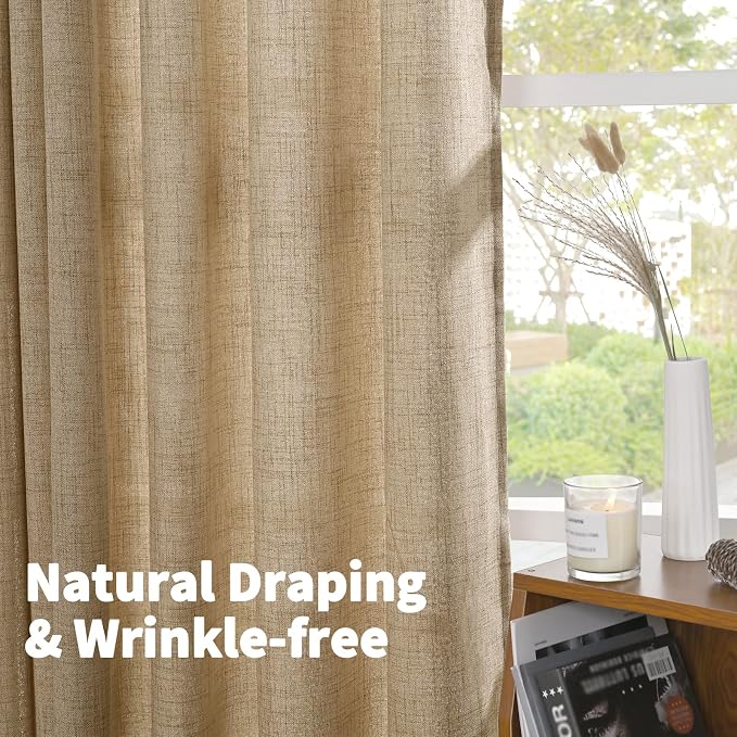 YoungsTex Toffee Linen Curtains 63 Inch Length - Image 5