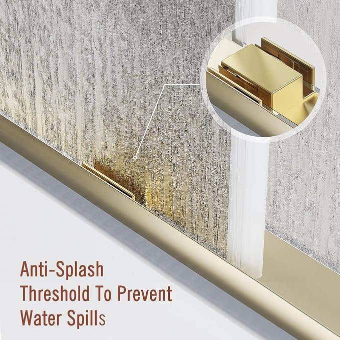Bathtub Sliding Door 60" W x 56" H, Tub Shower Door, Frameless Bypass Double - Image 7
