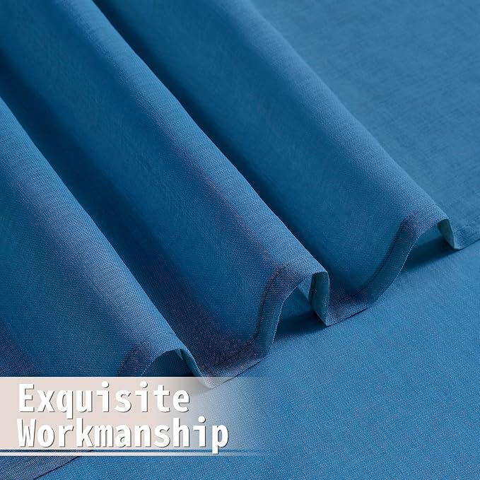 Tollpiz Short Sheer Door Curtains Closet Linen Textured Curtains Sheer Doorway - Image 8
