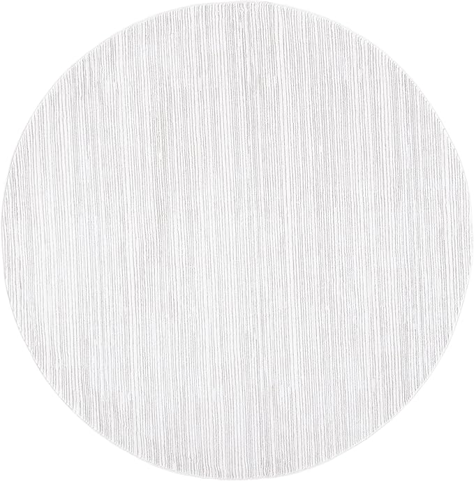SAFAVIEH Vision Collection Area Rug - 6'7" Round, Ivory & Grey, Modern Ombre Design, Non-Shedding & Easy to Clean, Ideal for Living Room, Bedroom, Dining Space (VSN606K)