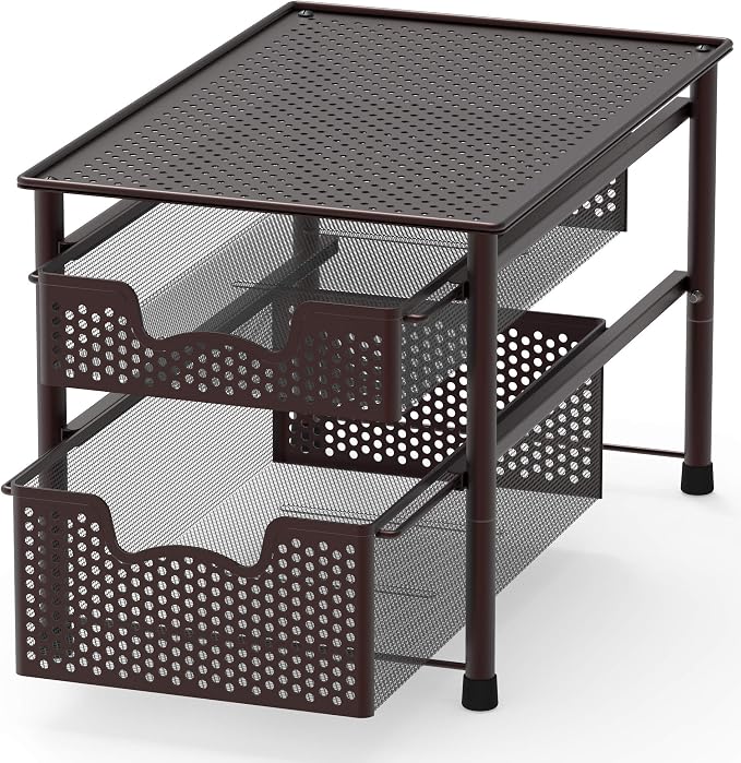 Simple Houseware Stackable 2 Tier Sliding Basket Organizer Drawer by SimpleHouseware