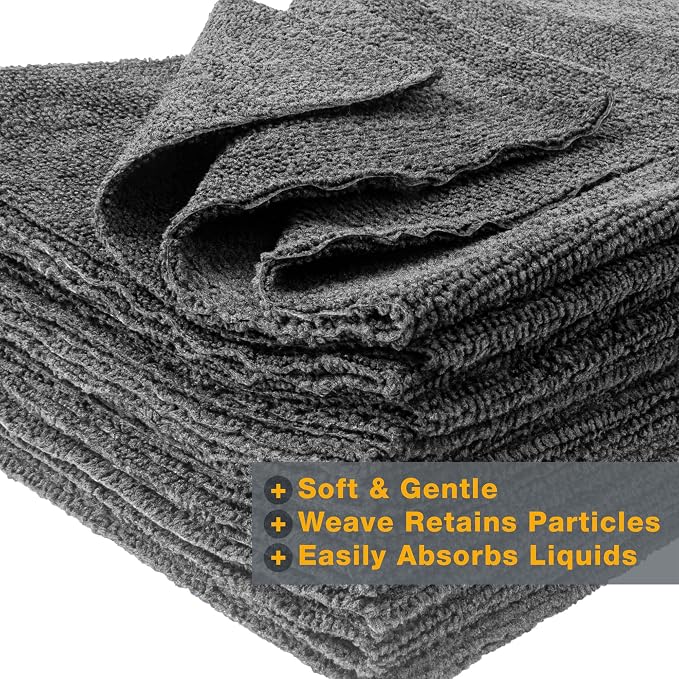 Eurow Ultrasonic Cut 300 GSM Microfiber Cleaning Towels, Streak-Free, Ultra - Image 2
