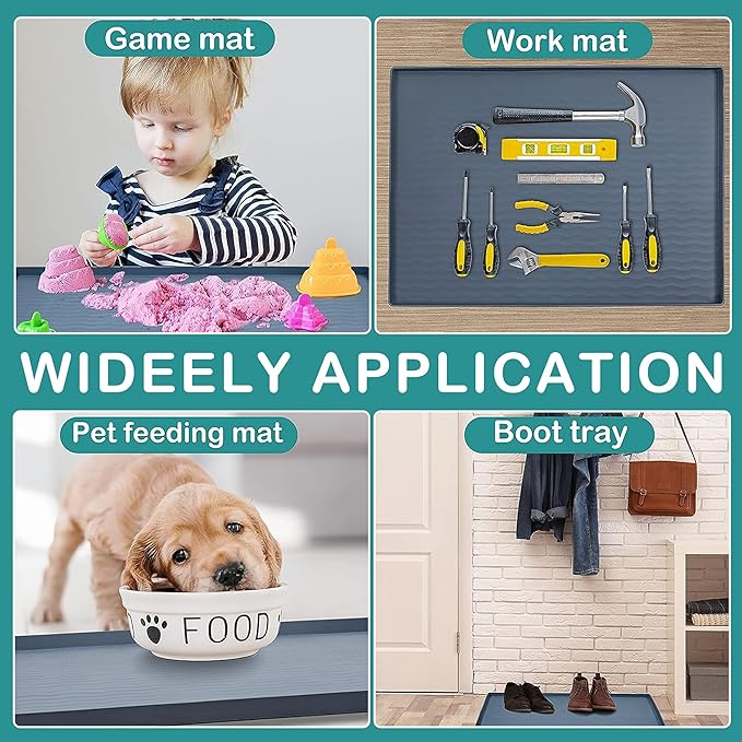 URMONA Waterproof Silicone Under Sink Mat 28'' x 22'' Shelf Liner - Image 6