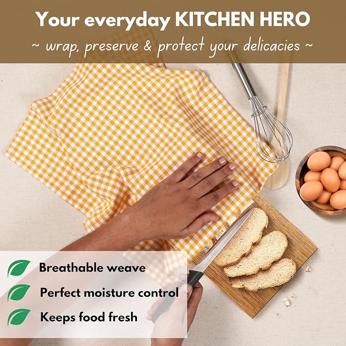 Native Fab 6 Pack Gingham Mini Check Kitchen Hand Towels Set - Image 7