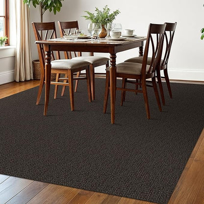 EARTHALL Washable Area Rugs 6x9 Ft Non Slip Living Room Rugs Cotton Rubber Backed Dining Room Rug Braided Bedroom Rugs Indoor Outdoor Floor Carpet for Living Room, Bedroom, Dining Room, Taupe/Coffee