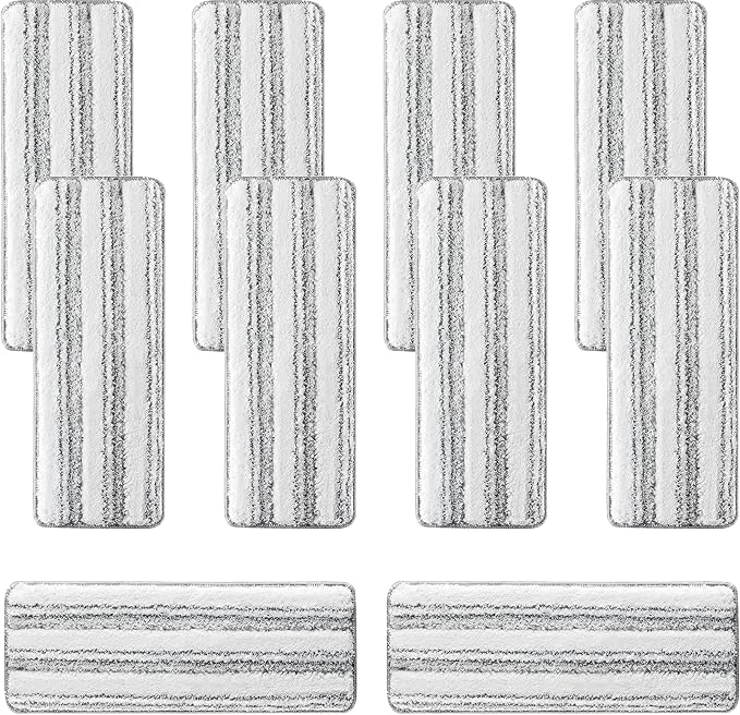 10Pcs Joymoop Mop Replacement Pads, 13 * 4.9'' Universal Mop Pads Mop Head by Bluearks