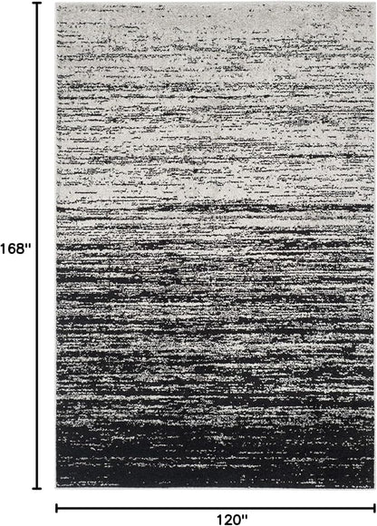 SAFAVIEH Area Rug 10x14 - Adirondack Collection - Large - Silver & Black, Modern Ombre Design, Non Shedding & Easy to Clean, Ideal for Living Room, Bedroom, Office, Dining Space (ADR113A)
