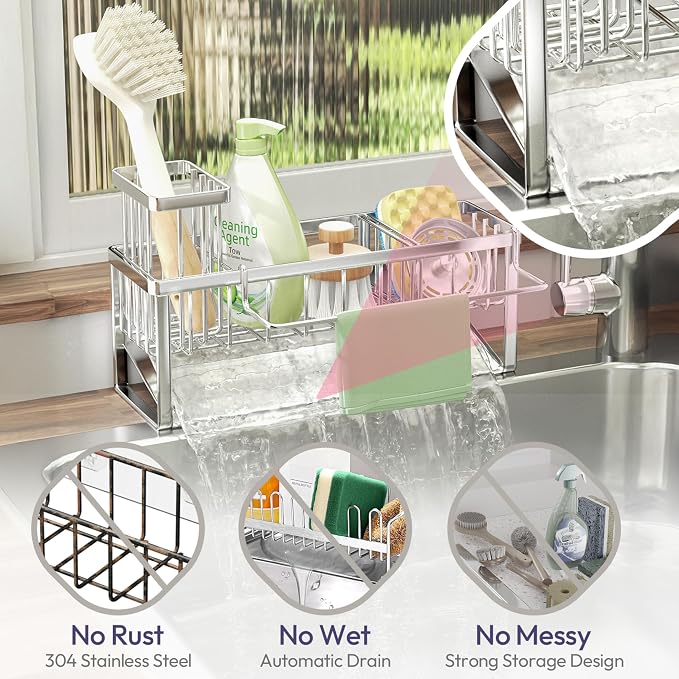 SWTYMIKI Sponge Holder for Kitchen Sink - Image 4
