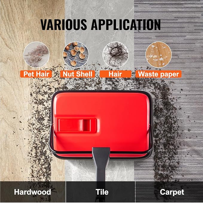 Happybuy Red Manual Carpet Sweeper - 300ml Dustbin - Image 6