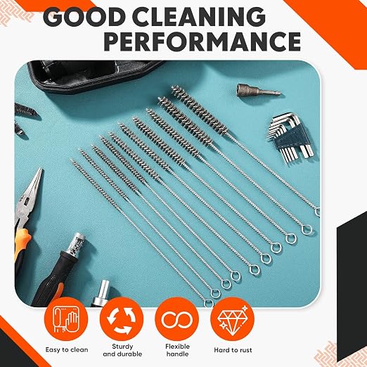 10 Pcs Wire Tube Brushes Bulk for Cleaning Pipe Tube Brass Stainless Steel - Image 4