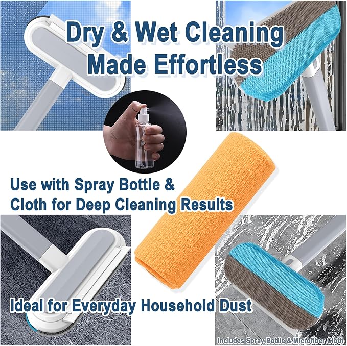 6-in-1 Window Track & Screen Cleaning Kit – Detachable Brushes, Microfiber - Image 8