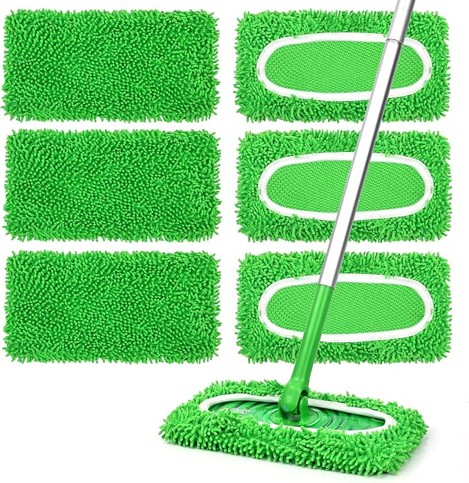 6Pcs Reusable Microfiber Mop Pads Compatible by ZMZPA