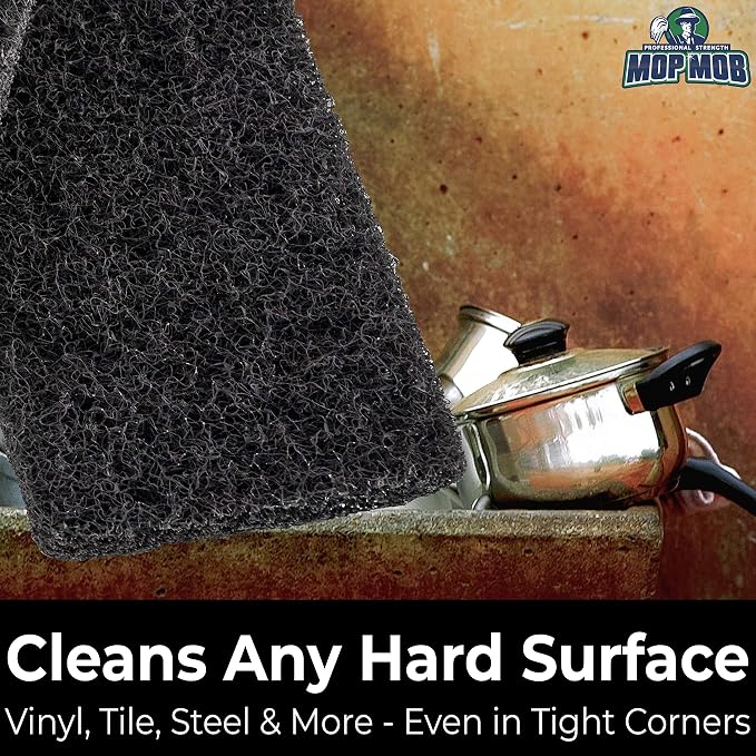 Heavy Duty XL Black Scouring Pad 2 Pack. 10 x 4.5in Large Multipurpose Nylon - Image 5