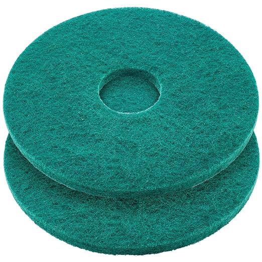 2 Pcs 12" Green Scrubbing Pads Commercial Cleaning Orbiter Pads-Maintenance Non by Teenyyou