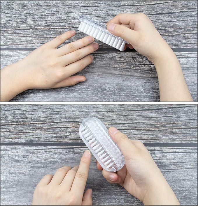 AUEAR, 4 Pack Plastic Fingernail Cleaning Brush Double-Sided Hand Nail Toe - Image 3