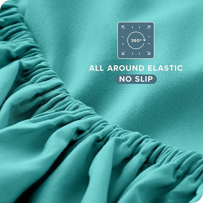 Bare Home Full XL Sheet Set - Luxury 1800 Ultra-Soft Microfiber Full Extra Long Bed Sheets - Double Brushed - Deep Pockets - Easy Fit - 4 Piece Set - Bedding Sheets & Pillowcases (Full XL, Turquoise)