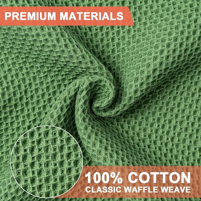 BOOMIBOO 4-Pack Dish Towels, 100% Cotton Waffle Weave, Ultra Soft Absorbent - Image 2