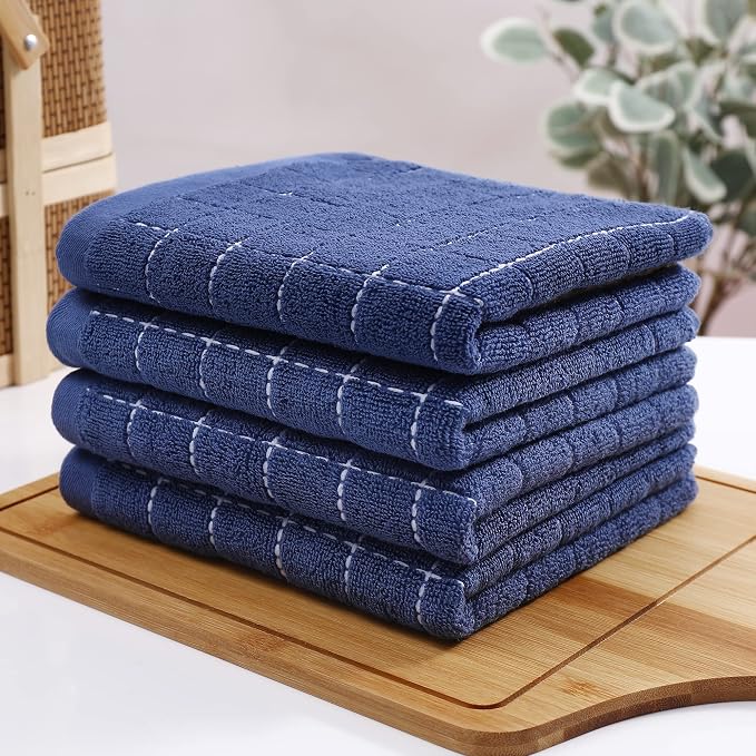 Homaxy 100% Cotton Terry Kitchen Towels, Checkered Designed, Soft and Super - Image 7