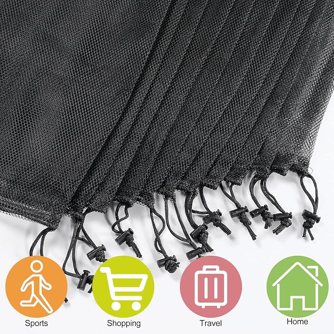 13"X15.5" 24Pcs Mesh Laundry Drawstring Bag Nylon Drawstring Gym Bag - Image 4