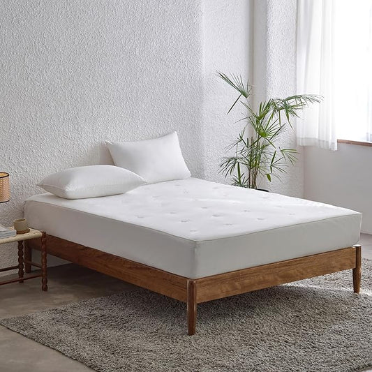 Simple&Opulence Cooling Quilted Mattress Pad – Fitted Sheet Mattress Protector Cover with Elastic Corners, Soft & Breathable, 16 Inch Deep Pocket (Cream Khaki,Full)