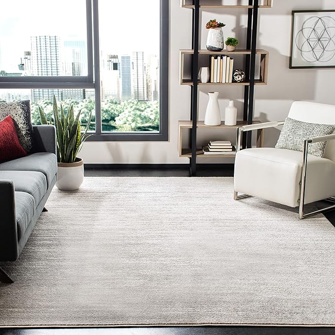 SAFAVIEH Area Rug 10x14 - Adirondack Collection - Large - Ivory & Silver, Modern Ombre Design, Non Shedding & Easy to Clean, Ideal for Living Room, Bedroom, Office, Dining Space (ADR113B)