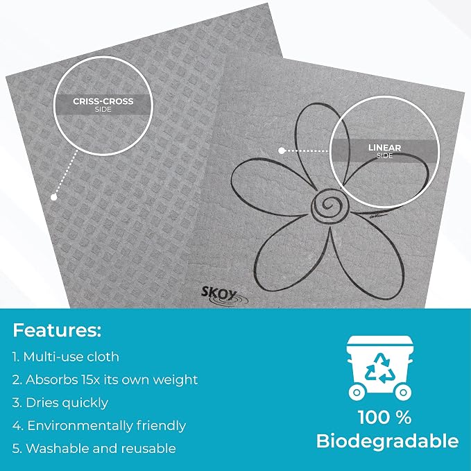 Skoy Cloth, Reusable Cleaning Cloths, Planet-Friendly, Dishwasher and Dryer-Safe - Image 8