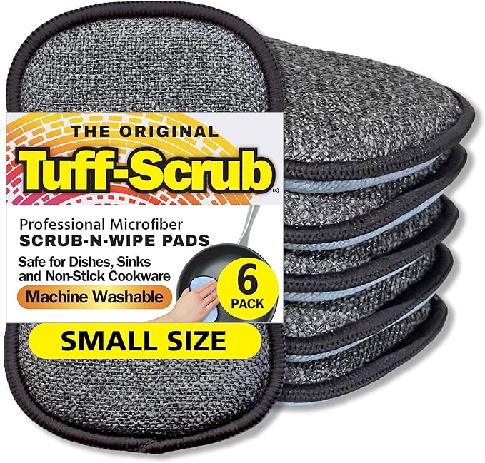Original Scrub-N-Wipe Pad by Tuff-Scrub, Microfiber, Non-Scratch, Dual-Sided by Tuff-Scrub