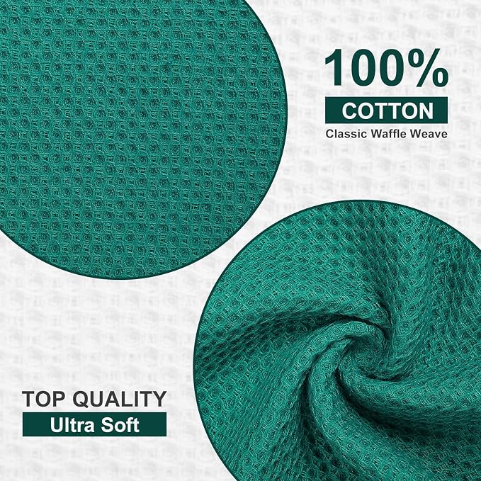 Kitinjoy 100% Cotton Kitchen Dish Cloths, 6 Pack Waffle Weave Ultra Soft - Image 2