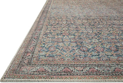 Loloi Adrian Collection ADR-04 Denim/Multi 2'-6" x 9'-6", .19" Thick Runner Rug