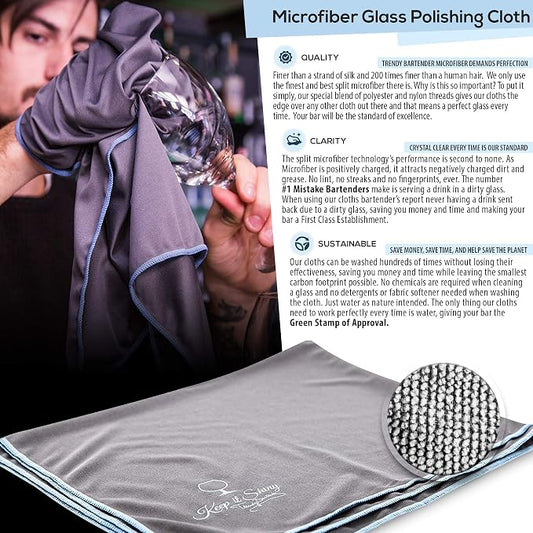 Trendy Bartender Toast to Perfection Microfiber Glass Polishing Lint-Free Cloth - Image 2