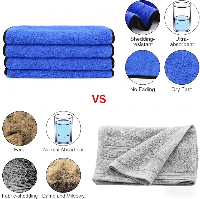 Ultrasoft, Thick and Quick Drying Car Microfiber Cleaning Towel 800GSM - Image 6