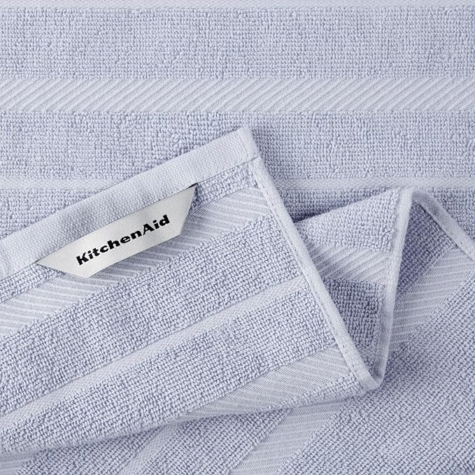 KitchenAid Albany Kitchen Towel 4-Pack Set, Lavender Cream/White - Image 3