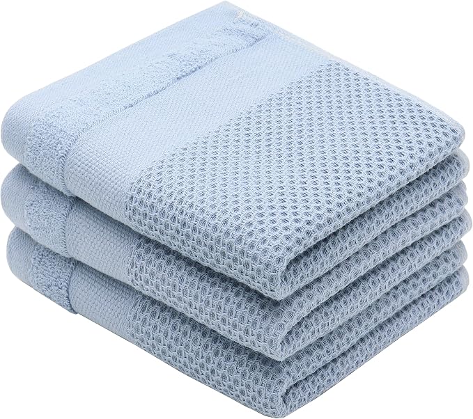 Mia'sDream Cotton Waffle Weave Hand Face Head Towel, Kitchen Tea Dish Washcloths by MiasDream