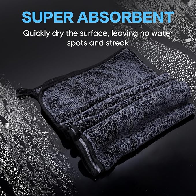 Shiny Wipes Shower Cleaning Cloth, Ultra Absorbent Car Drying Towel, 2 Pack 16 - Image 3