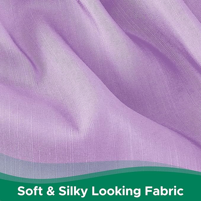 Biscaynebay Wrap Around Bed Skirts with Adjustable Belts for Queen Beds 15" Drop, Violet Elastic Dust Ruffles Silky Luxrious Fabric Machine Washable